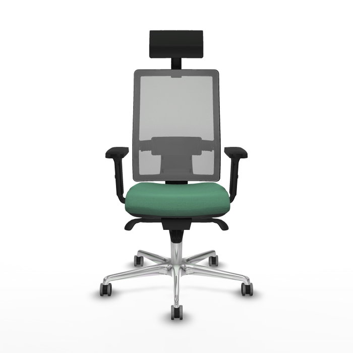 PIQUERAS Y CRESPO Silla de oficina Horna con mecanismo Sincro, Verde esmeralda y Gris