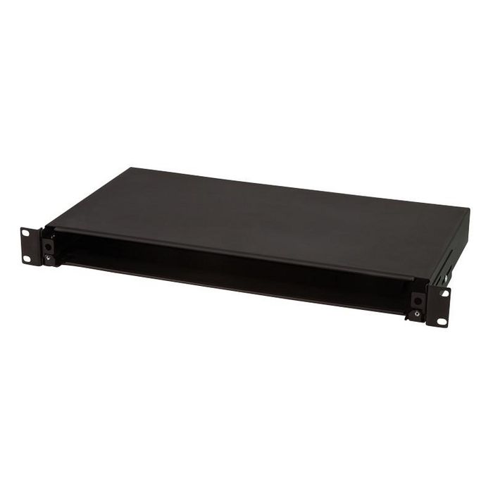 LogiLink Panel de parcheo de fibra óptica 19/1U tipo deslizante, negro, sin carga