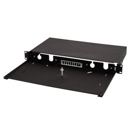LogiLink Panel de parcheo de fibra óptica 19/1U tipo deslizante, negro, sin carga