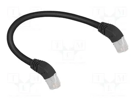 DeLOCK Cable de red Cat.6A S/FTP 0,25 m Negro con conector angular 45°