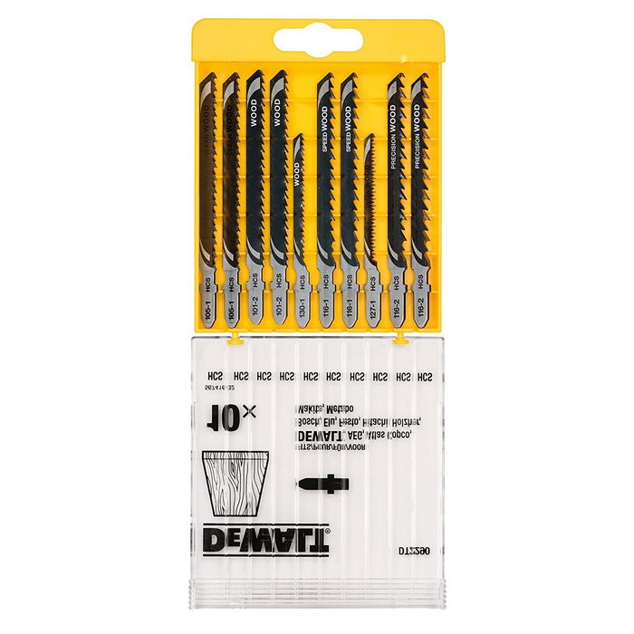 Dewalt Juego de 10 hojas de sierra de calar para madera DT2290 - QZ