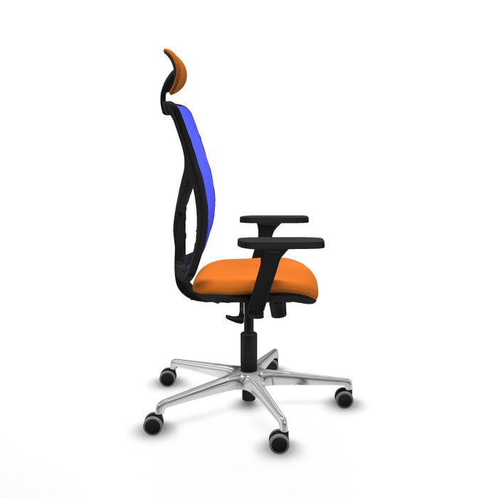 PIQUERAS Y CRESPO Silla de oficina Motilla con mecanismo Sincro, Naranja y Azul