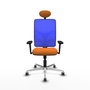 PIQUERAS Y CRESPO Silla de oficina Motilla con mecanismo Sincro, Naranja y Azul