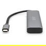 Digitus Hub USB-C 4 Puertos 3.1 (2x USB-A, 2x USB-C) Gris Aluminio 10000 Mbit/s Cable Integrado