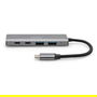 Digitus Hub USB-C 4 Puertos 3.1 (2x USB-A, 2x USB-C) Gris Aluminio 10000 Mbit/s Cable Integrado