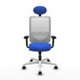 PIQUERAS Y CRESPO Silla de oficina Zulema con mecanismo Sincro, Azul y Blanco