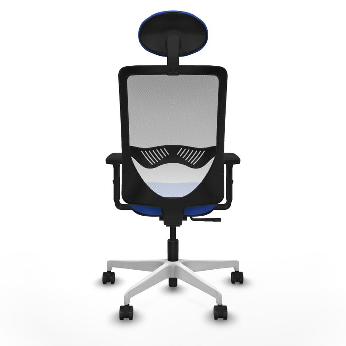 PIQUERAS Y CRESPO Silla de oficina Zulema con mecanismo Sincro, Azul y Blanco