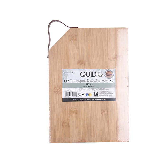 Tabla Bambú y Asa Simil Cuero Ozon Quid 33x23 cm (12 Unidades) Tabla Bambú y Asa Simil Cuero Ozon Quid 33x23 cm (12 Unidades)