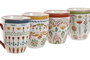 DKD Home Decor Surtido Taza Porcelana Boho Multicolor 8.5 x 10 x 11.5 cm 320ml Apta Microondas y Lavavajillas (12 Unidades)