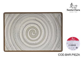 Santa Clara Fuente Rectangular LOOP Gris 30x20cm (Pack de 6)平衡