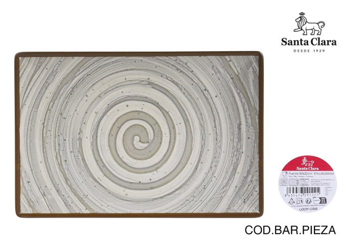 Santa Clara Fuente Rectangular LOOP Gris 30x20cm (Pack de 6)平衡 Santa Clara Fuente Rectangular LOOP Gris 30x20cm (Pack de 6)平衡