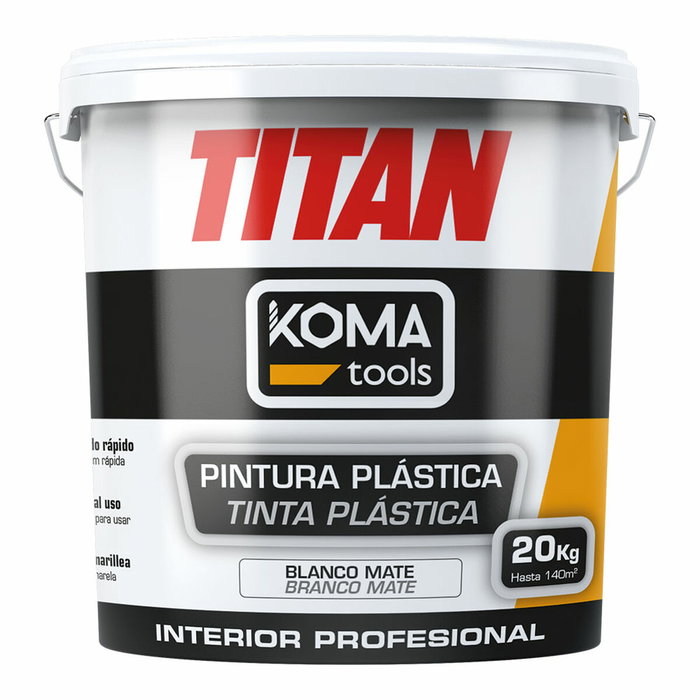 Koma Tools Pintura Plástica Vinílica Interior Blanco Mate 20 kg