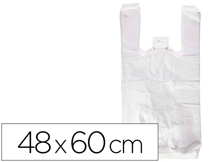 Blanca Bolsa Camiseta Reciclada 70% Plástico Blanca 48x60 cm Apta Legislación Bolsas 2021 Blanca Bolsa Camiseta Reciclada 70% Plástico Blanca 48x60 cm Apta Legislación Bolsas 2021
