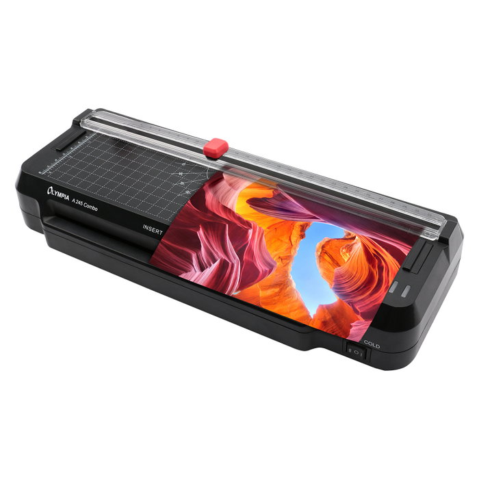 Olympia A 245 Combo Plastificadora y Cortapapeles Negro