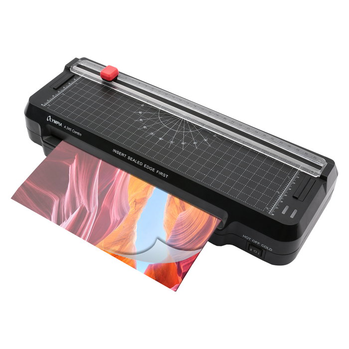 Olympia A 245 Combo Plastificadora y Cortapapeles Negro