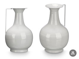 Giftdecor Jarron Bola 38 cm Gris Metal Hierro 24x38x14.8 cm (Set de 4)