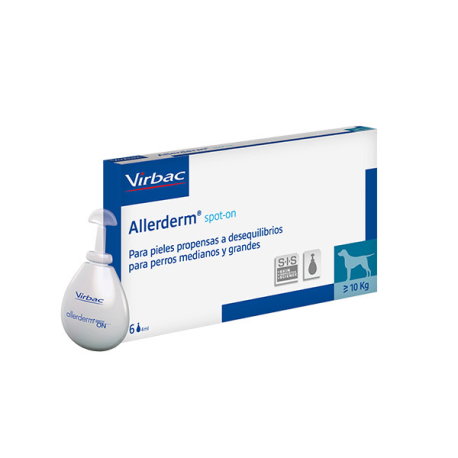 Virbac Allerderm Spot-On Pipetas para Perros y Gatos, 6 Pipetas x 4 mL