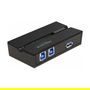 DeLOCK Interruptor USB 3.0 de 2 Ordenadores a 1 Dispositivo, 5 Gbit/s, Cable USB A-B Incluido, Negro (106 x 56 x 25 mm)