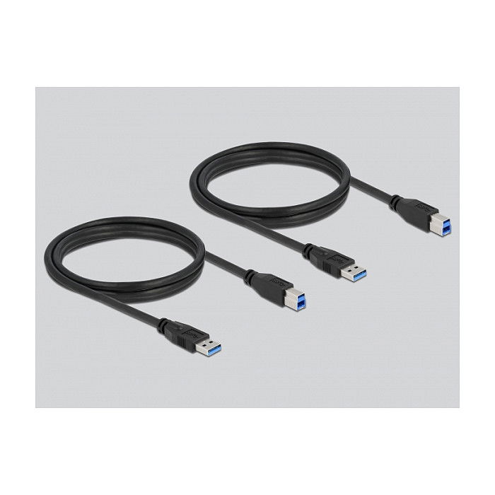 DeLOCK Interruptor USB 3.0 de 2 Ordenadores a 1 Dispositivo, 5 Gbit/s, Cable USB A-B Incluido, Negro (106 x 56 x 25 mm)