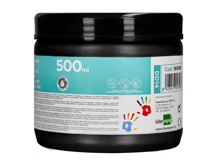Liderpapel Pintura de Dedos 500 cc Tarrina Negro
