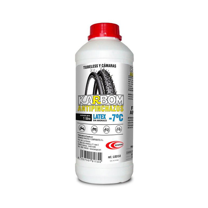 Bompar Líquido Antipinchazos Látex para Tubeless y Cámaras - Fórmula Triple Composición - 1060 g - Duración hasta 8 meses Bompar Líquido Antipinchazos Látex para Tubeless y Cámaras - Fórmula Triple Composición - 1060 g - Duración hasta 8 meses