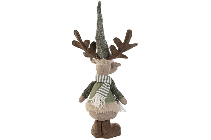 DKD Home Decor Figura Navidad Alpina Beige Verde Poliester 14 x 44 x 18 cm (4 Unidades)