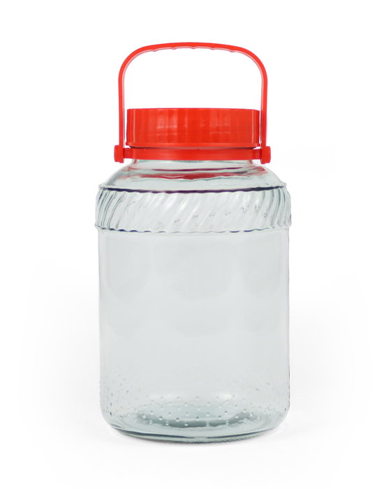 La Mediterranea Tarro de Vidrio con Tapa y Asa 5000ml 17.8x17.8x28 cm (4 Unidades)