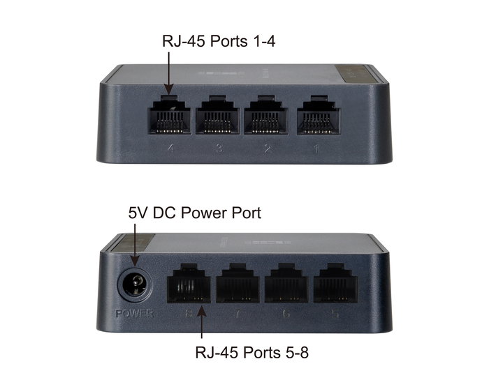 LevelOne FEU-0812 - Switch de Sobremesa 8 Puertos 10/100 Mbps, Plug & Play, con MDI/MDIX Automático