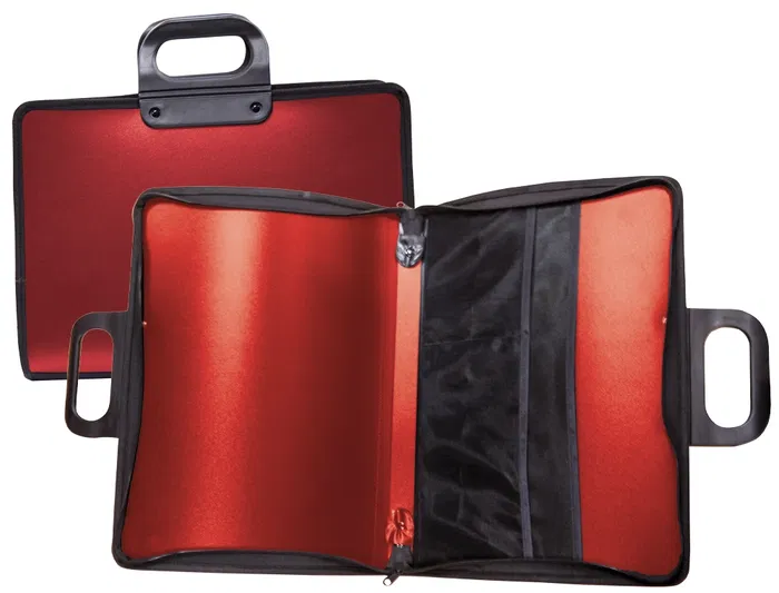 Liderpapel Cartera Portadocumentos Roja con Asa y Cremallera 400x45x300 mm