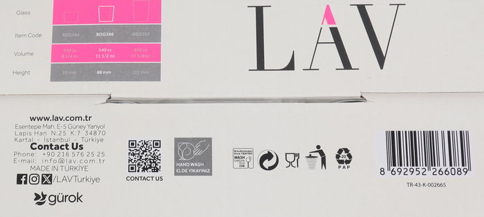 LAV Set 4 Vasos Pinta 340Cc Abstrac Bodega (6 Cajas)