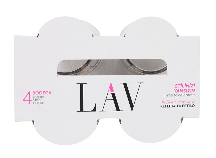 LAV Set 4 Vasos Pinta 340Cc Abstrac Bodega (6 Cajas)