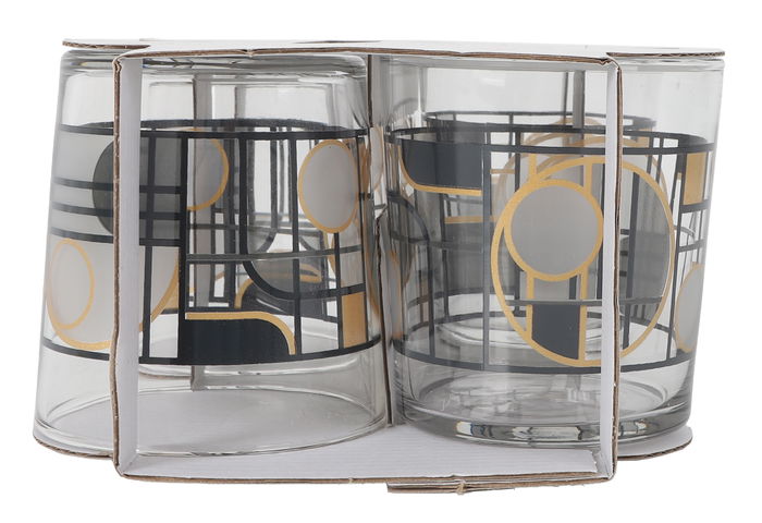 LAV Set 4 Vasos Pinta 340Cc Abstrac Bodega (6 Cajas)