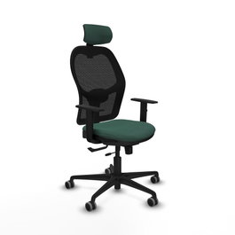 PIQUERAS Y CRESPO Silla de oficina Jorquera con Mecanismo Sincro/Traslack, Verde botella y Negro