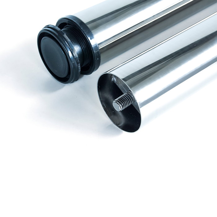 Emuca Lote de 4 patas para mesa, diámetro 60mm, H 710mm, Acero, Cromado Emuca Lote de 4 patas para mesa, diámetro 60mm, H 710mm, Acero, Cromado