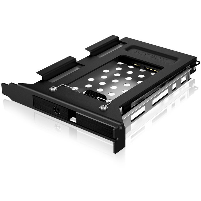 ICY BOX IB-2207StS - Adaptador para SSD SATA de 2.5" en Ranura PCIe, Aluminio, Hot-Swap, Negro