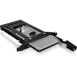 ICY BOX IB-2207StS - Adaptador para SSD SATA de 2.5" en Ranura PCIe, Aluminio, Hot-Swap, Negro