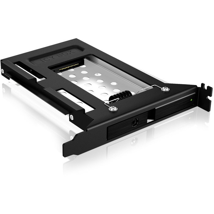 ICY BOX IB-2207StS - Adaptador para SSD SATA de 2.5" en Ranura PCIe, Aluminio, Hot-Swap, Negro