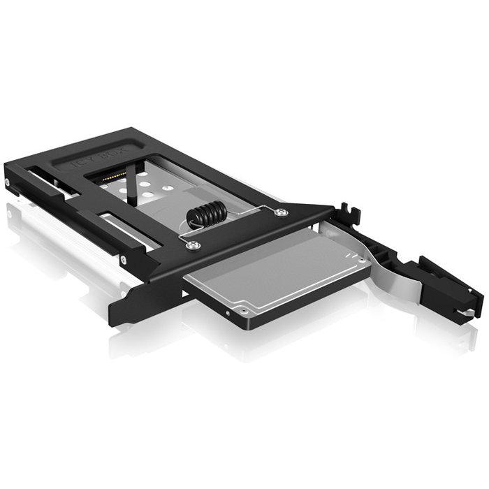 ICY BOX IB-2207StS - Adaptador para SSD SATA de 2.5" en Ranura PCIe, Aluminio, Hot-Swap, Negro