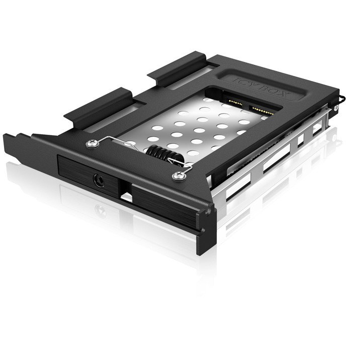 ICY BOX IB-2207StS - Adaptador para SSD SATA de 2.5" en Ranura PCIe, Aluminio, Hot-Swap, Negro