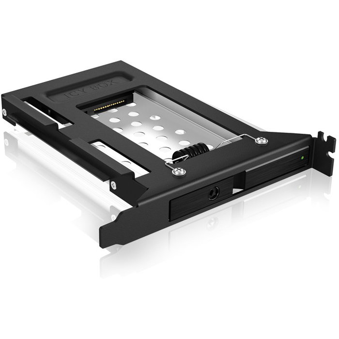 ICY BOX IB-2207StS - Adaptador para SSD SATA de 2.5" en Ranura PCIe, Aluminio, Hot-Swap, Negro