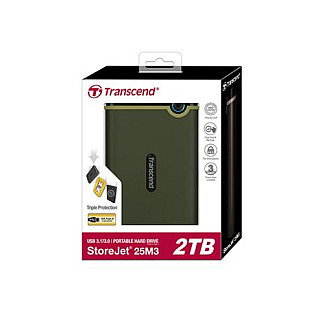Transcend 25M3G Disco Duro Externo 2TB USB 3.1 Military Green