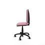 Silla de oficina Aýna con mecanismo Contacto permanente básico tapizada con Tela color Rosa. Equipada con Base poliamida negra, Sin brazos y Ruedas de parqué