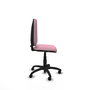 Silla de oficina Aýna con mecanismo Contacto permanente básico tapizada con Tela color Rosa. Equipada con Base poliamida negra, Sin brazos y Ruedas de parqué