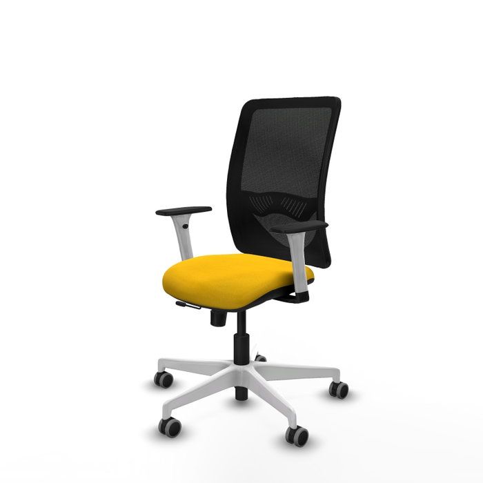 PIQUERAS Y CRESPO Silla de oficina Zulema Amarillo/Negro con mecanismo Sincro/Traslack
