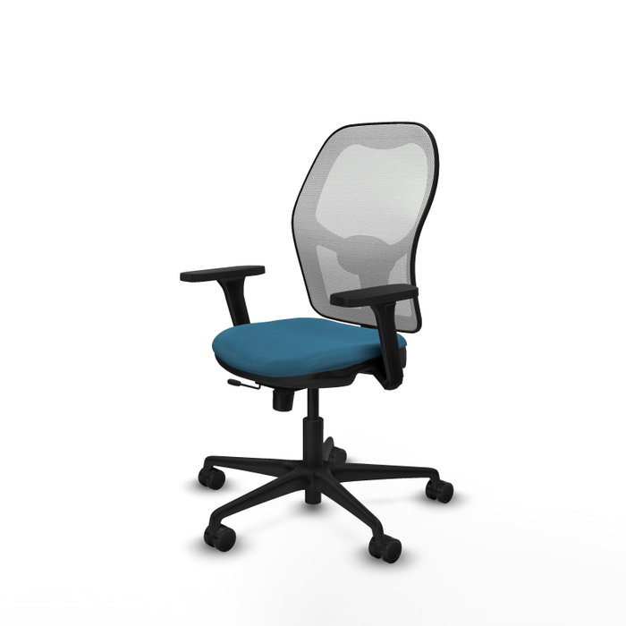 PIQUERAS Y CRESPO Silla de oficina Jorquera con mecanismo Sincro/Traslack, Verde petróleo y Blanco