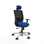 PIQUERAS Y CRESPO Silla de oficina Yunquera con mecanismo Sincro Azul y Negro