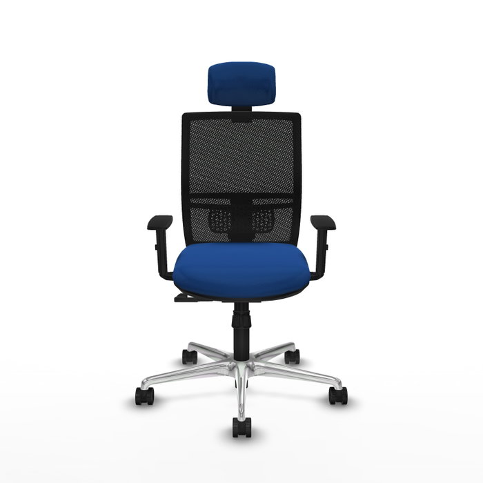 PIQUERAS Y CRESPO Silla de oficina Yunquera con mecanismo Sincro Azul y Negro