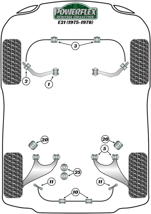 Powerflex Silentblock Diferencial Trasero PFR5-1625 Poliuretano