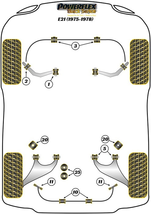 Powerflex Silentblock Diferencial Trasero PFR5-1625 Poliuretano