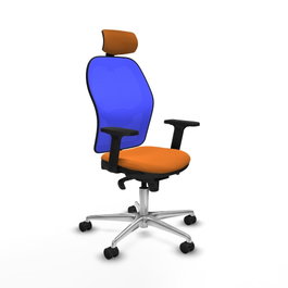 PIQUERAS Y CRESPO Silla de oficina Jorquera Sincro Naranja y Azul